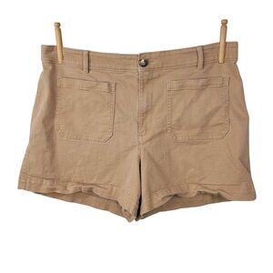 LOFT Shorts Size 16 Curvy Palmer Khaki Beige Twill Chino Pockets Stretch Tan